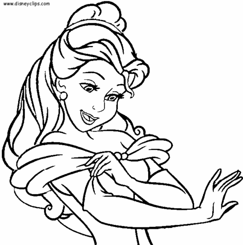  Walt 디즈니 Coloring Pages - Princess Belle