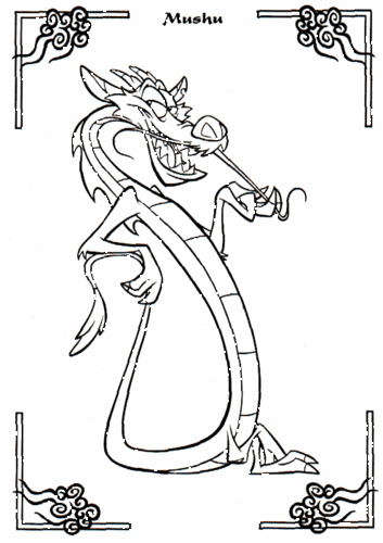  Walt डिज़्नी Coloring Pages - Mushu