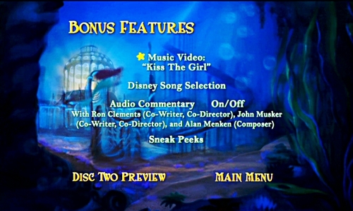  Walt डिज़्नी DVD Menus - The Little Mermaid