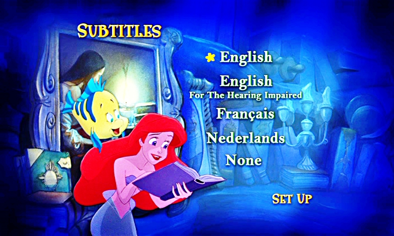 La Sirenetta. walt Disney dvd menus. 