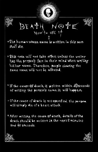  deathnote instructions