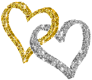 gold and silver heart