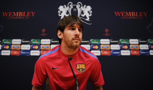  FC Barcelona Media Open दिन Ahead Of UEFA Champions League Final (Lionel Messi)