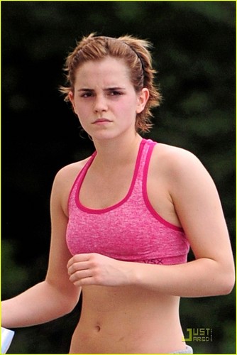  Emma Watson Bares Midriff in Sports Bra