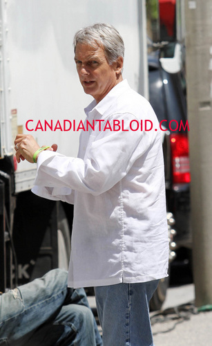 Mark Harmon hangs out on the set of Prey in downtown Toronto