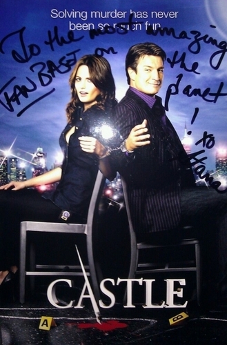  Stana Autographed 城堡 poster