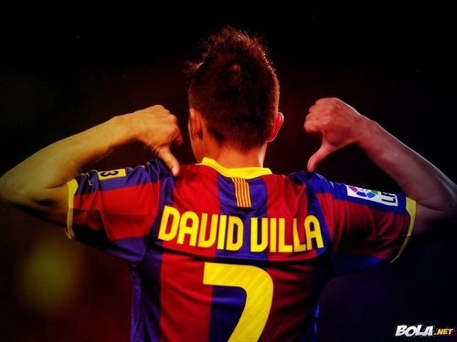  David villa FC Barcelona kertas dinding