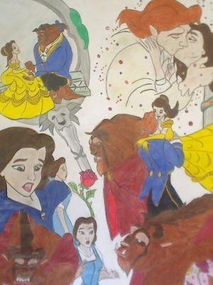  Small Beauty and the Beast Mural: "A Liebe Blossoms"