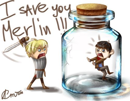  Cartoon - Arthur Saving Merlin, ahaha :D