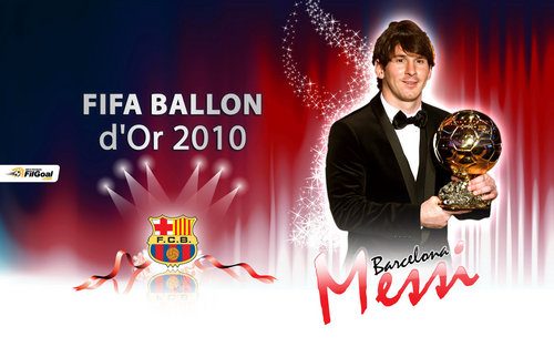  Lionel Messi FIFA Ballon d'Or 2010 karatasi la kupamba ukuta