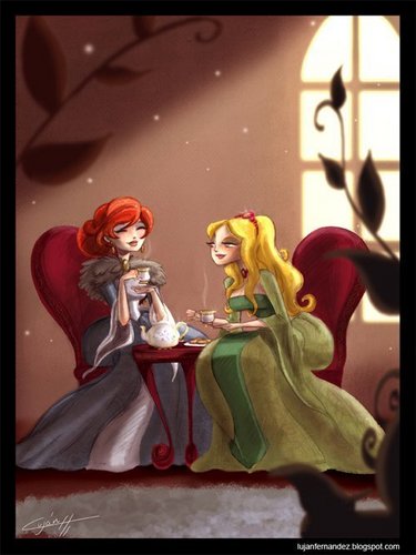  Cat and Cersei drinking tea?