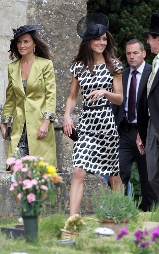  Kate and Pippa Middleton at a wedding in Berkshire.