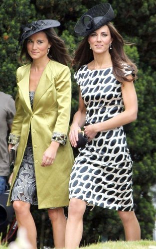  Kate and Pippa Middleton at a wedding in Berkshire.