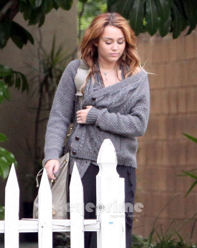  Miley Cyrus and Liam Hemsworth were spotted outside Liam’s house