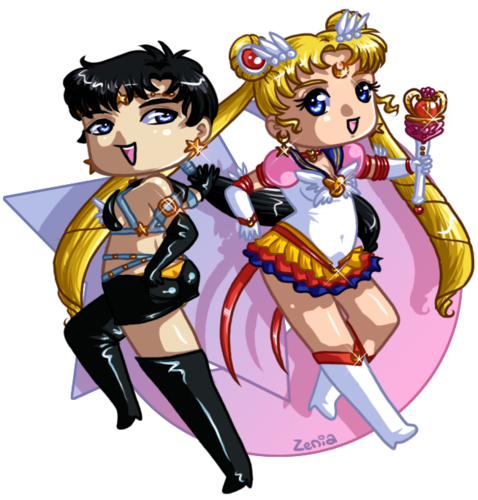  Sailor estrela Fighter and Sailor Moon