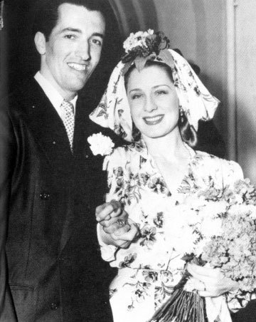  at her wedding to Martin Arrouge, 1942
