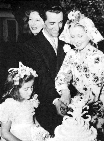  at her wedding to Martin Arrouge, 1942
