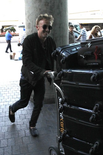  Tom Felton arriving at LAX airport, June 7