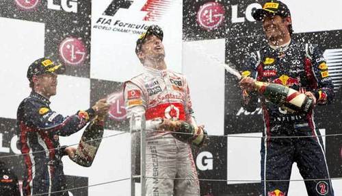  Vettel,Jenson and Webber at podium for Canada GP