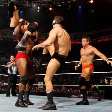  WWE All nyota six man tag match