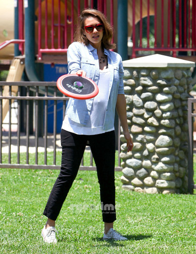  Jessica Alba shows some Cleavage at the Park in Beverly Hills, Jun 18