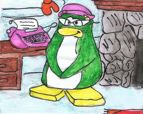  the punguin in a house
