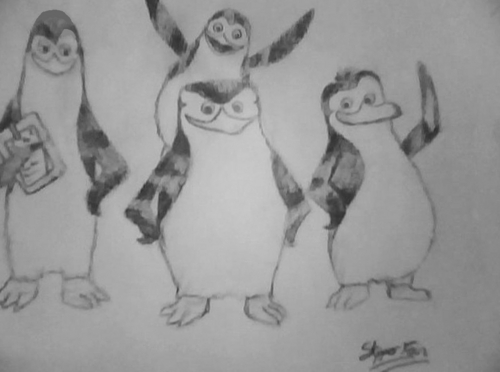  My Drawing of The Penguins!!!!!!!!!!!!! :3