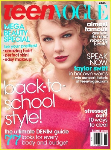  Taylor pantas, swift Covers 'Teen Vogue' August 2011