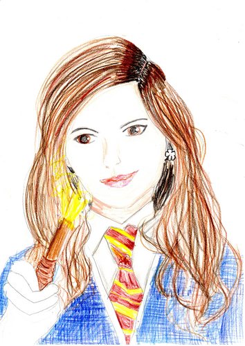  hermione in her hogwarts uniform