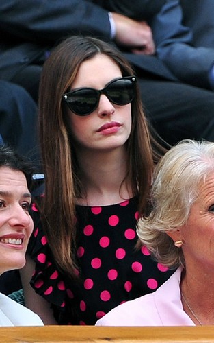 Anne Hathaway with Adam Shulman at Wimbledon (July 2).