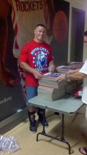  Cena signing autographs at Houston, TX