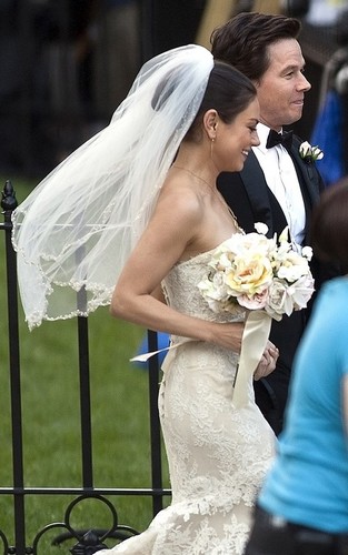  Mila Kunis and Mark Wahlberg getting married on-set in Boston (June 30).