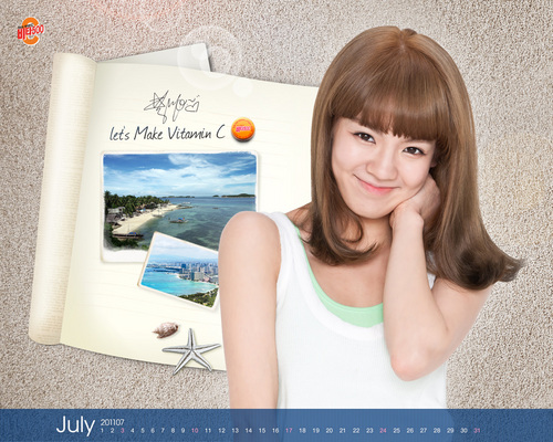  SNSD Hyoyeon Vita500 July 2011 Calendars