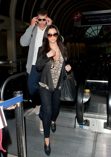 Kris Humphries and Kim Kardashian at LAX
