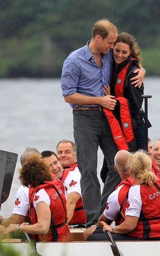  Prince William and Kate Middleton competing in a dragon नाव race (July 4).