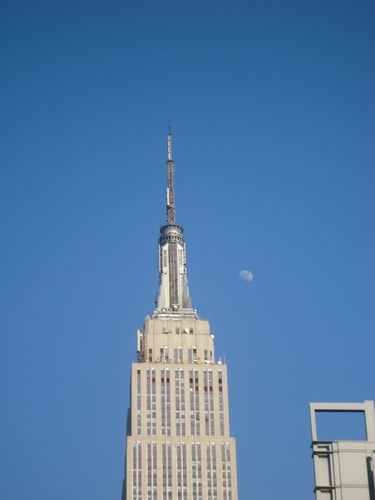  Empire State Building with Moon