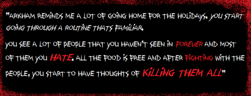 Joker's Thoughts about the Arkham Asylum/Holidays