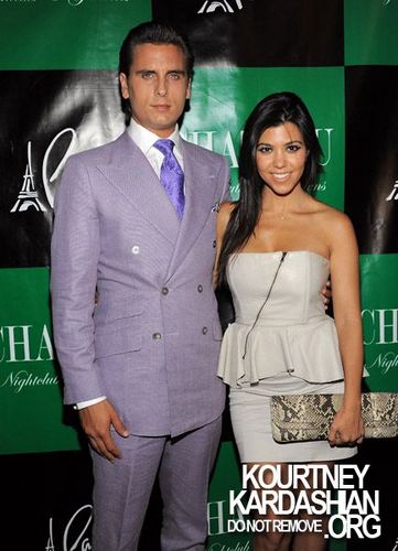 Kourtney Kardashian and Scott Disick at Chateau Nightclub and Gardens at Paris Hotel and Casino.