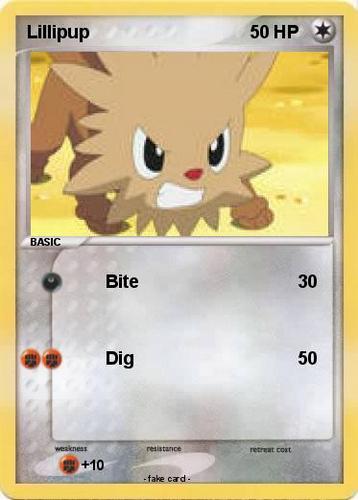 Level 2 Lillipup pokemon card