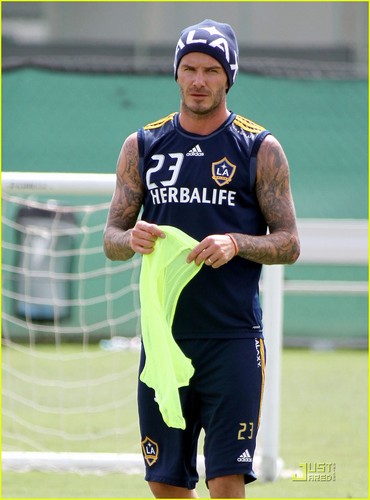  David Beckham Preps for the Real Madrid Match