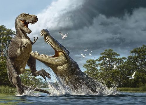  Deinosuchus vs Albertosaurus