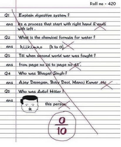 Funniest Exam Answers
