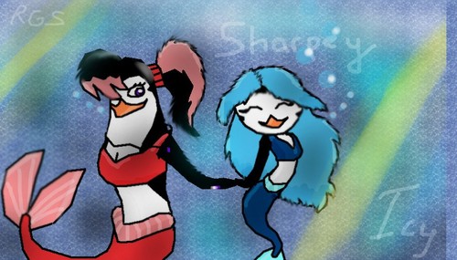  Sharpey and Icy : Merpenguins!!!! XD