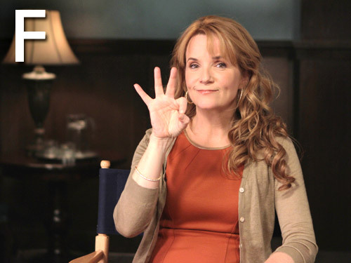  The ABC's in sign language with the cast