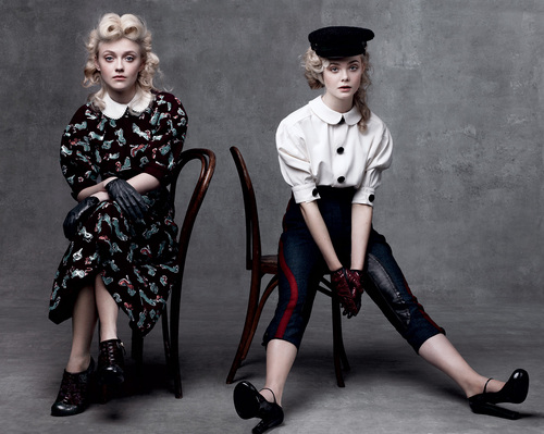  Dakota and Elle Fanning in the Vogue Annual Age Issue.