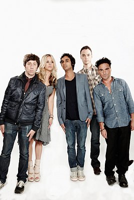  Kaley and the boys from 'The Big Bang Theory'