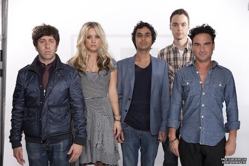 Kaley and the boys from 'The Big Bang Theory'