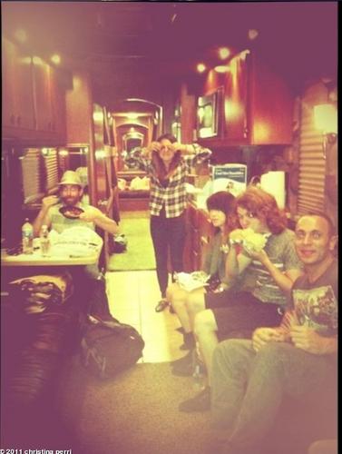  The band in the bus