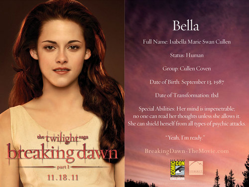  Three new 'Breaking Dawn' Comic-Con promo character cards revealed