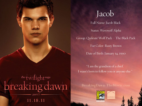  Three new 'Breaking Dawn' Comic-Con promo character cards revealed